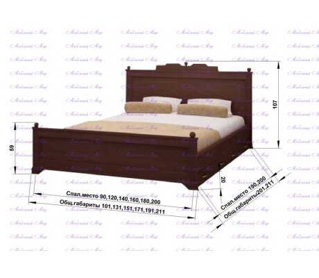Кровать Нефертити размер